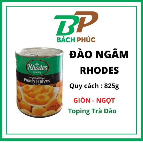 Đào Ngâm Rhodes Lon Lớn 825g - kho Bách Phúc Đà Nẵng Kho pha chế Đà Nẵng