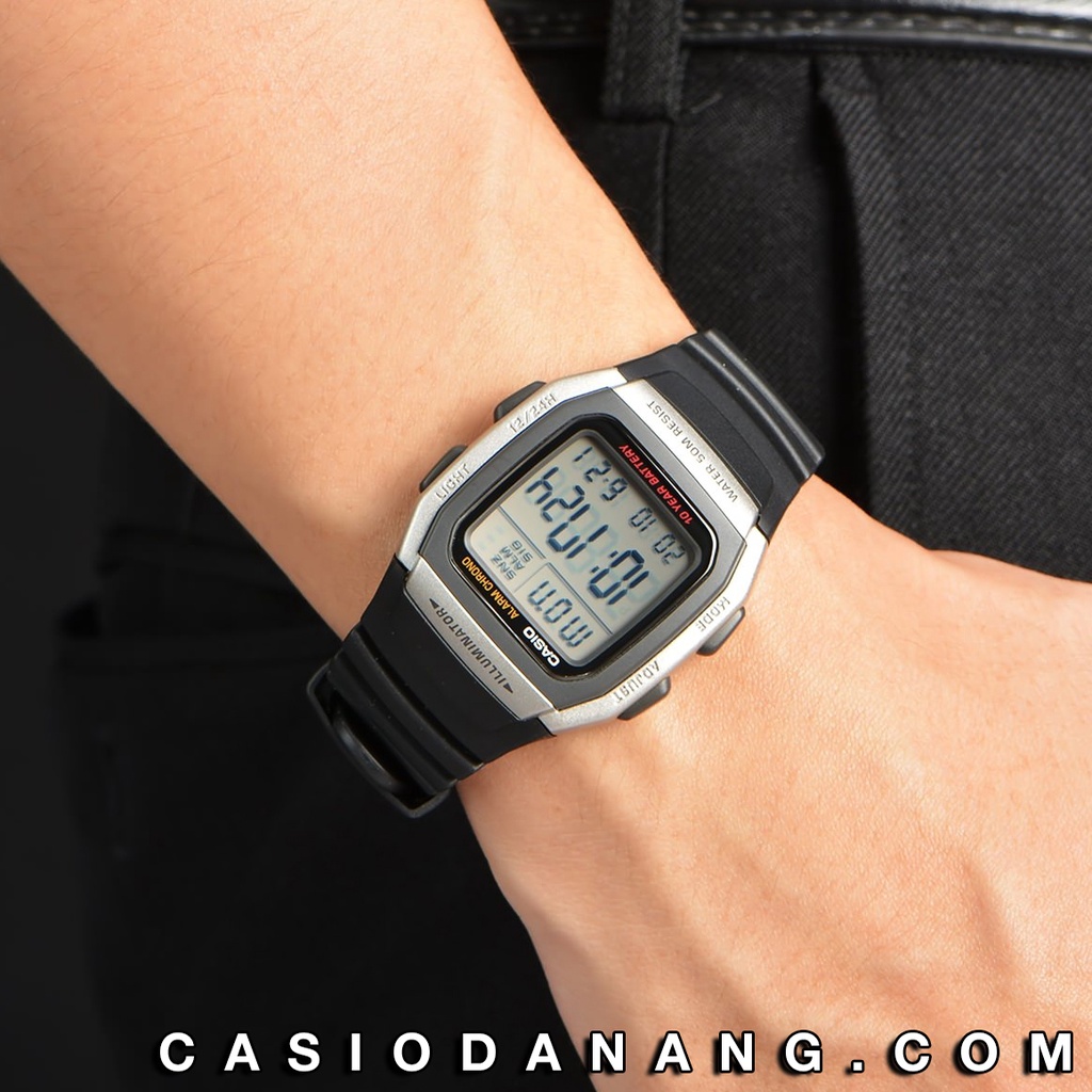 Đồng hồ nam dây nhựa Casio Standard chính hãng Anh Khuê W-96H-1AVDF