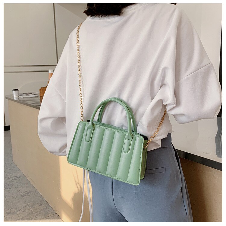 JASMNI NOIR   PU Leather Women's Handbag  Fashion Chain Sling Bag Small Flap Tote