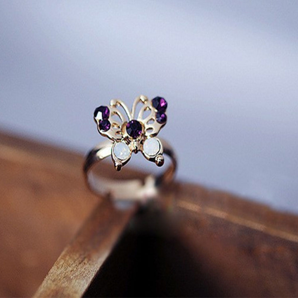 BUTTERFLY Bộ 3 Nhẫn Đeo Đốt Ngón Tay Nhiều Màu Sắc