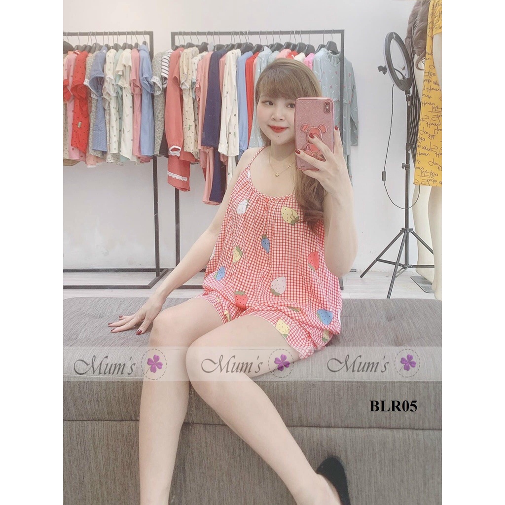 ĐỒ BỘ BẦU MUM'S SHOP FREESHIP Bộ lanh lụa 2 dây siêu dễ thương mặc hè, siêu mát nhẹ mặc cực thích