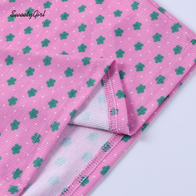 Áo Thun Ngắn Tay Khoét Eo Phối Màu Tương Phản 2022 Họa Tiết Hoa Dễ Thương Thời Trang Cho Nữ