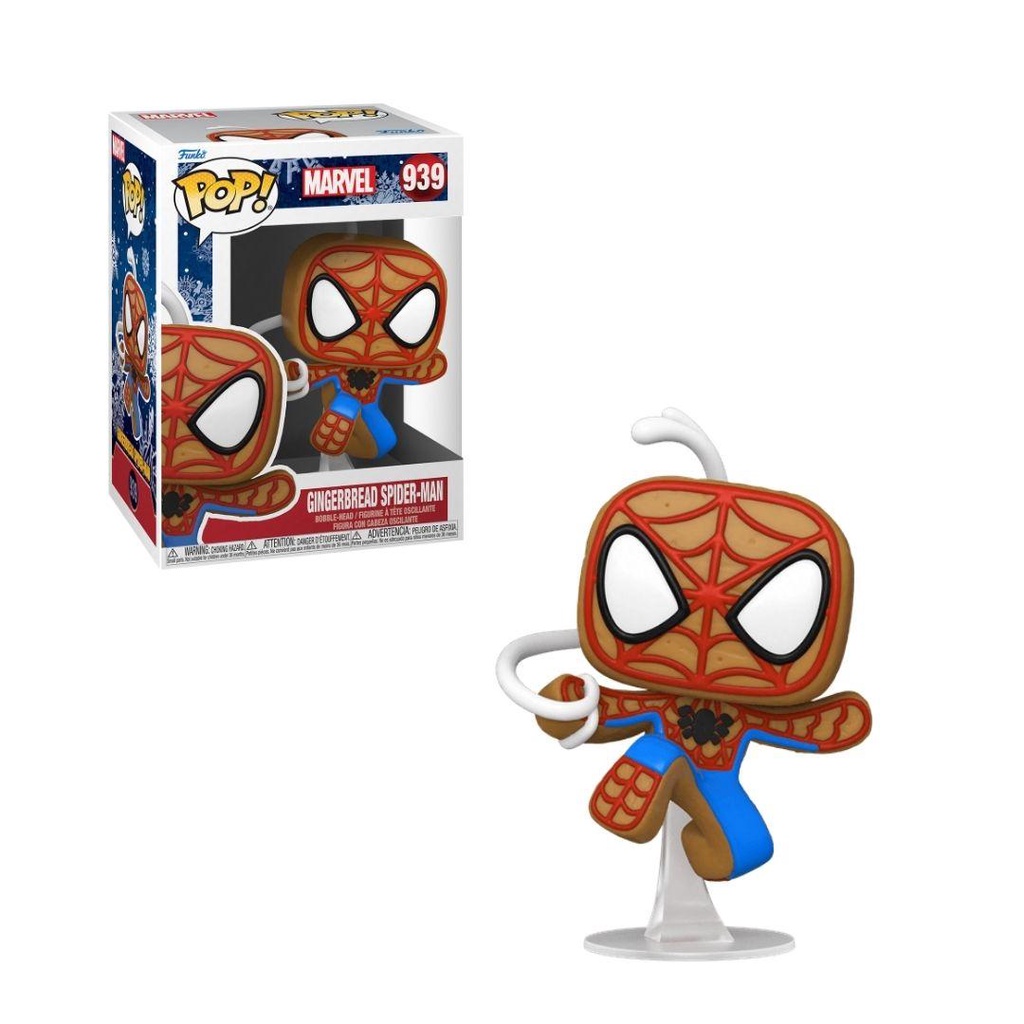 Mô hình Marvel Spider Man 10cm 939 Gingerbread Funko Pop Mô hình tĩnh Nhựa PVC CHÍNH HÃNG MỸ MVFKP07