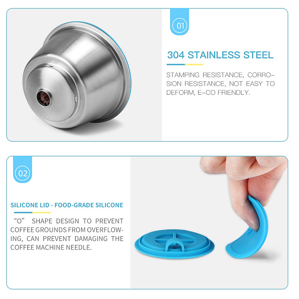 Cốc Lọc Cà Phê Bằng Thép Không Gỉ Tái Sử Dụng Cho Máy Pha Cà Phê Dolce Gusto Nescafe Cofee