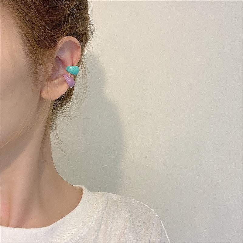 New trendy 2021 candy color ear clip adjustable cold wind earrings simple sweet and cool high end female no need for ear piercing