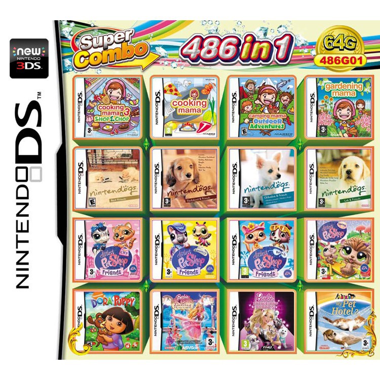 Bộ thẻ trò chơi cổ điển cho máy chơi game Nintendo Ds 3d