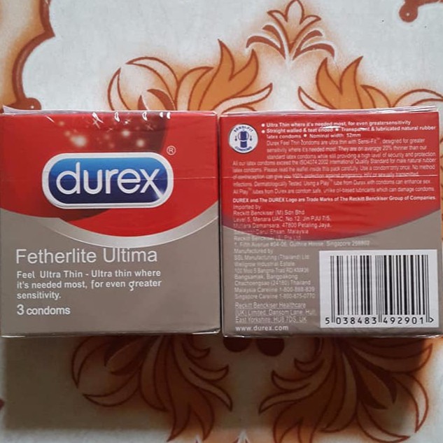 (Giao hàng kín đáo) Bao cao su Durex Fetherlite ultima hộp 3 chiếc