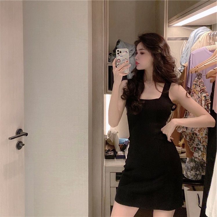 Đầm Hai Dây Dáng Ôm Phong Cách Hàn Quốc Quyến Rũ Dành Cho Nữ