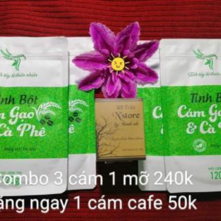 Tinh bột cám gạo cà phê.tắm là phê