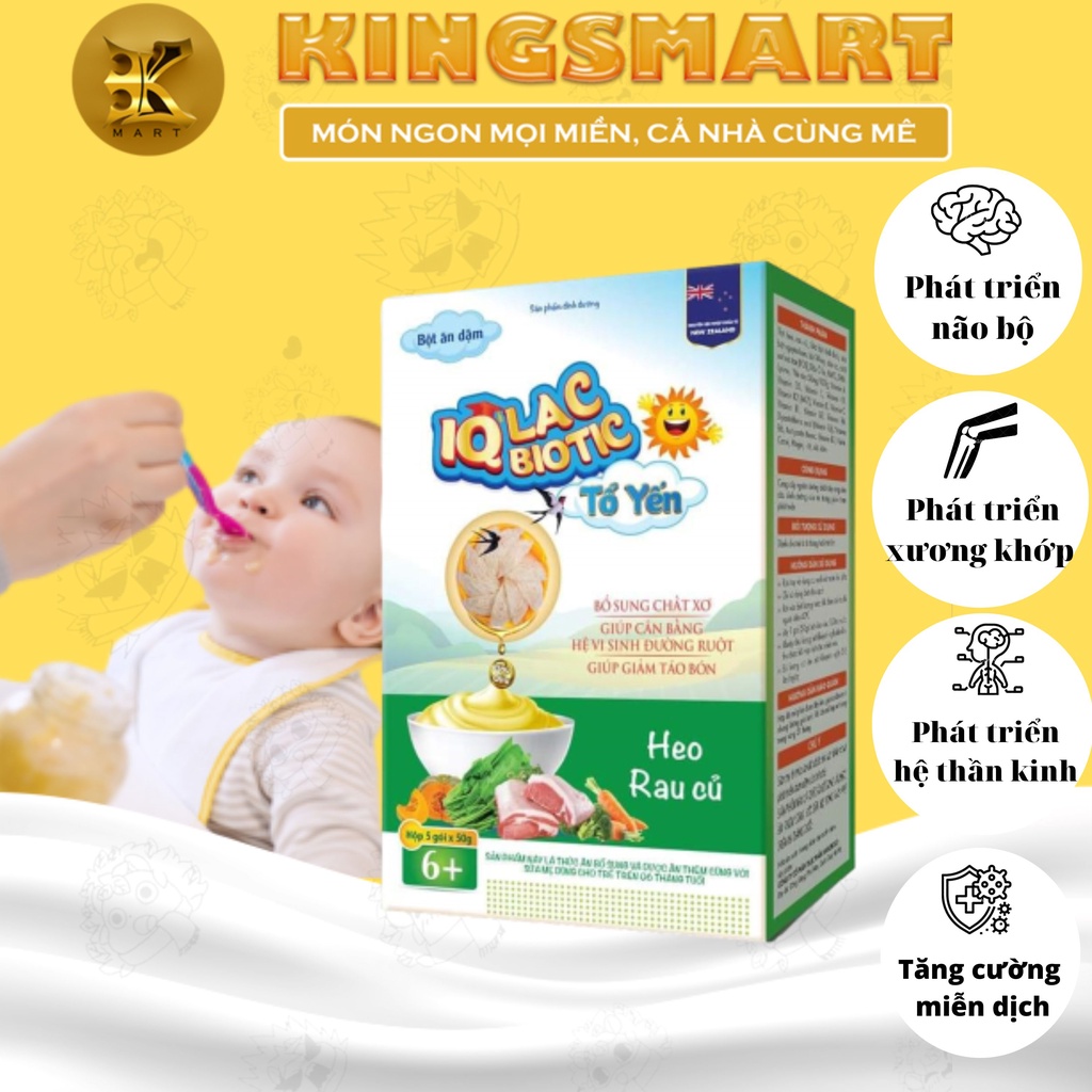 Bột ăn dặm IQLAC BIOTIC Heo Rau Củ - Bột dinh dưỡng bổ sung cho bé trên 6 tháng tuổi hộp 250g (NPP ĐÔNG HƯNG)