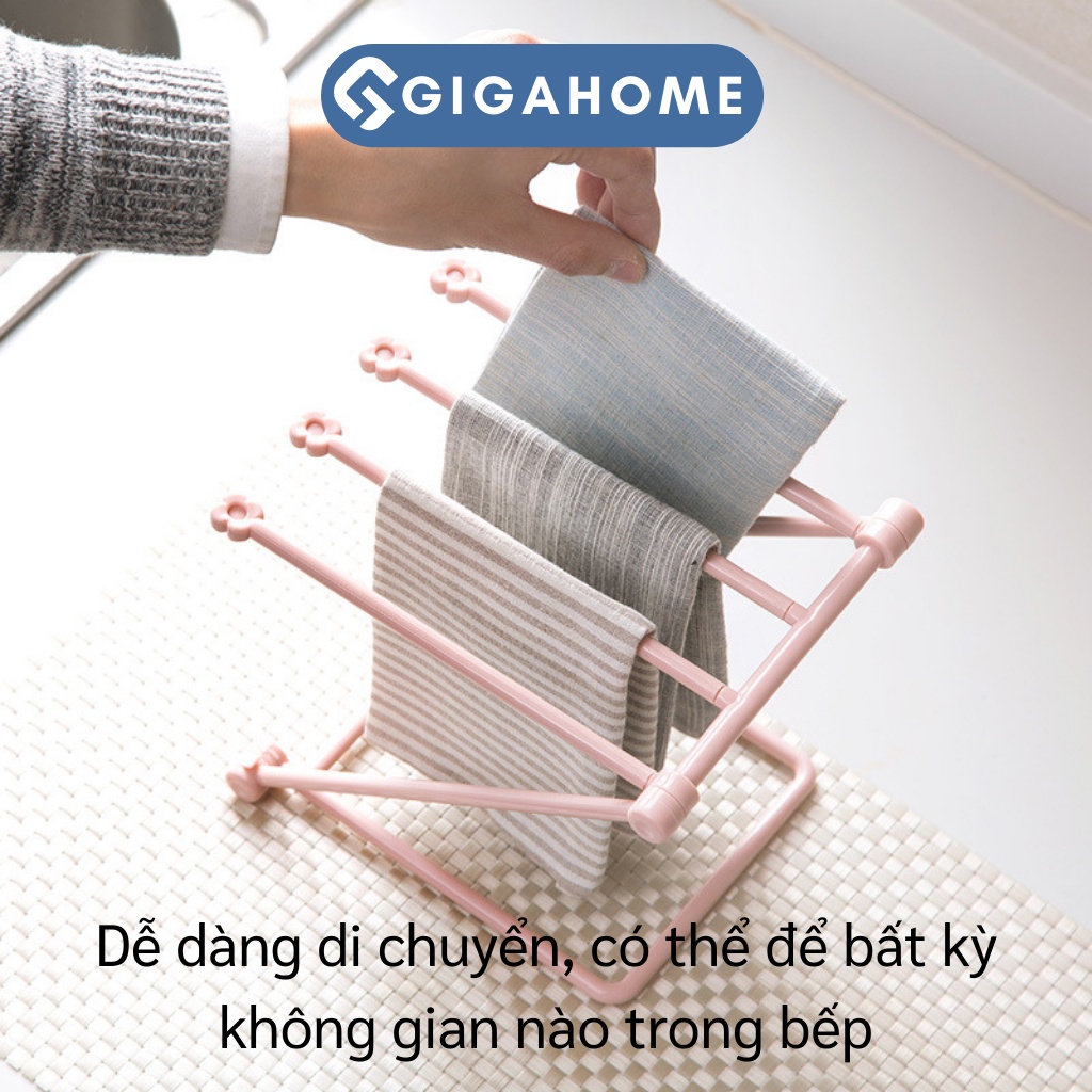 Giá Treo Khăn Nhà Bếp, Treo Ly, Bình Sữa 4 Thanh Tiện Lợi GIGAHOME Hình Chữ Z 9555