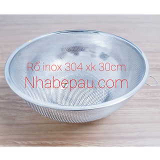 Rổ Inox 304 cao cấp 30cm xuất Nhật (có khoen treo, chân đứng)