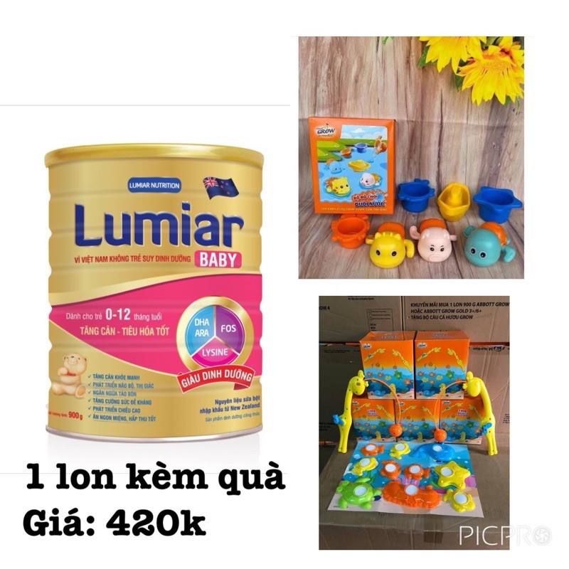 Tặng quà - Sữa bột Lumiar baby lon 900g