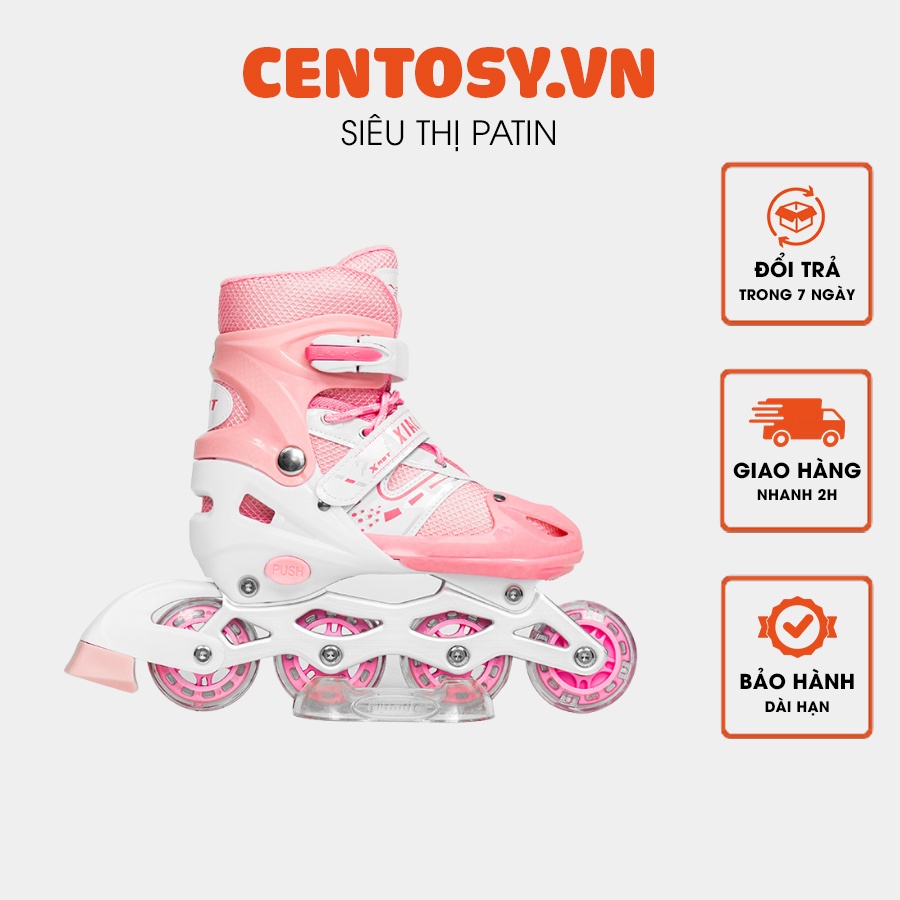 Giày Trượt Patin Centosy Bear Có Bánh Đèn Phát Sáng, Chỉnh Được Size Tặng Kèm Bảo Hộ 6 Món