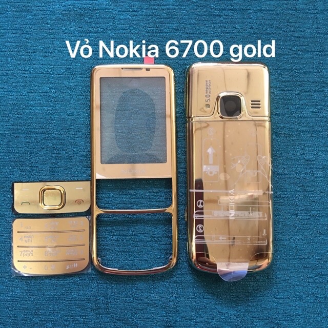 Bộ vỏ + Phím cho máy Nokia 6700 zin máy ( Vàng gold )