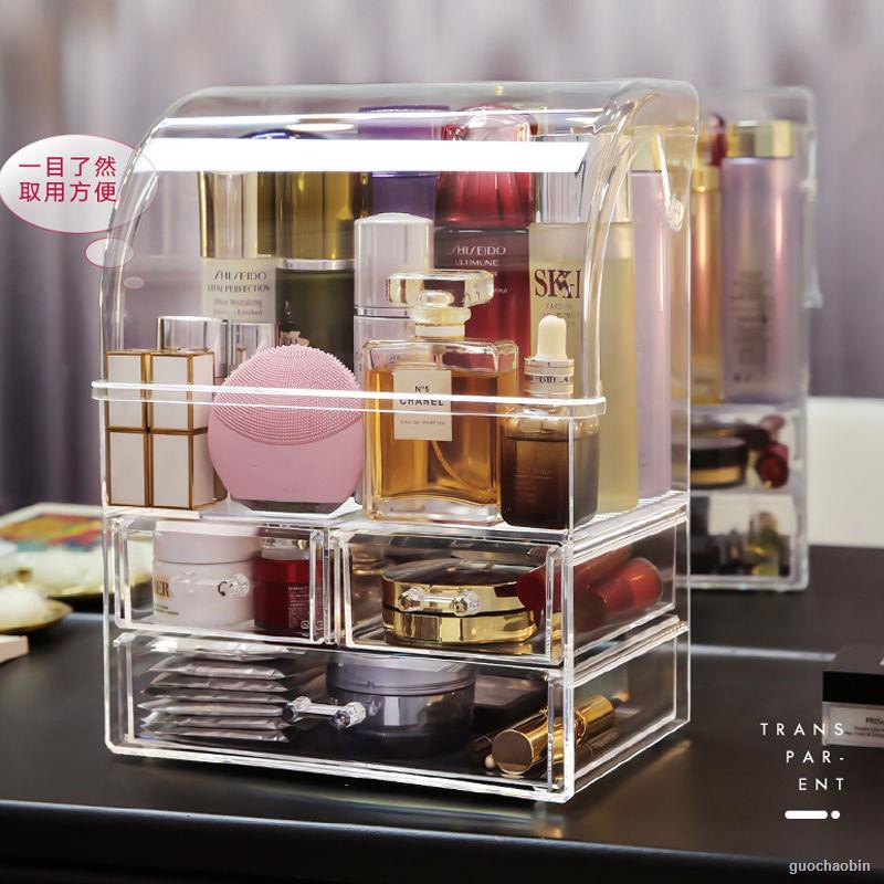 Giảm Giá✐◆Kệ Đựng Mỹ Phẩm Để Bàn Bằng Nhựa Acrylic Trong Suốt Chống Bụi