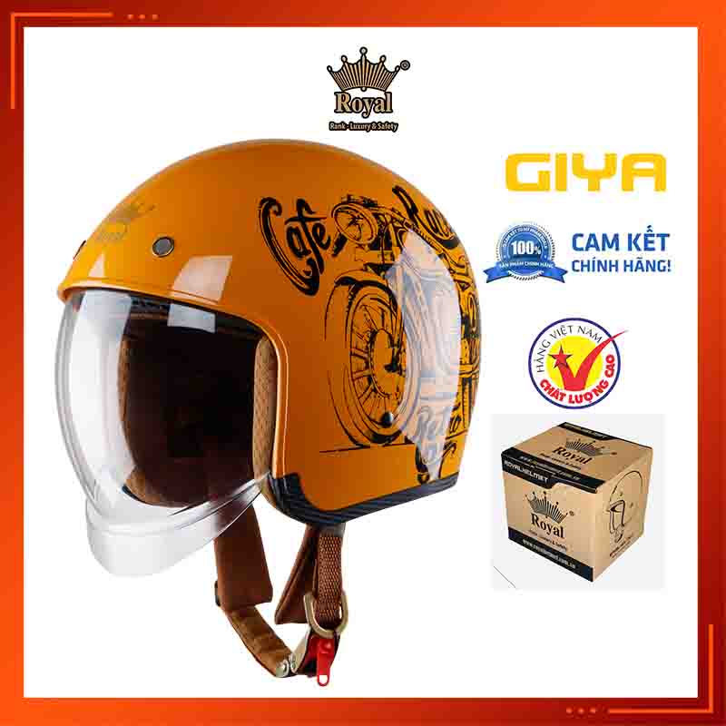 Nón bảo hiểm Royal M139 kính âm tem V7 cafe racer size M L XL