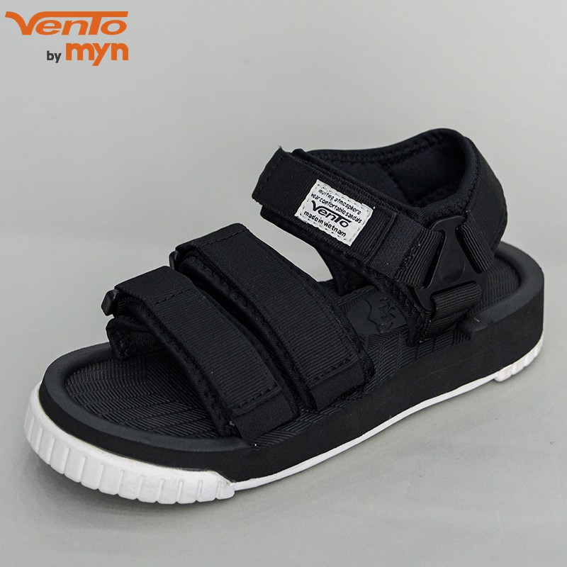 [Freeship] Sandal Vento Unisex NV9801 Đen trắng - thiết kế 3 quai - đế công nghệ IP