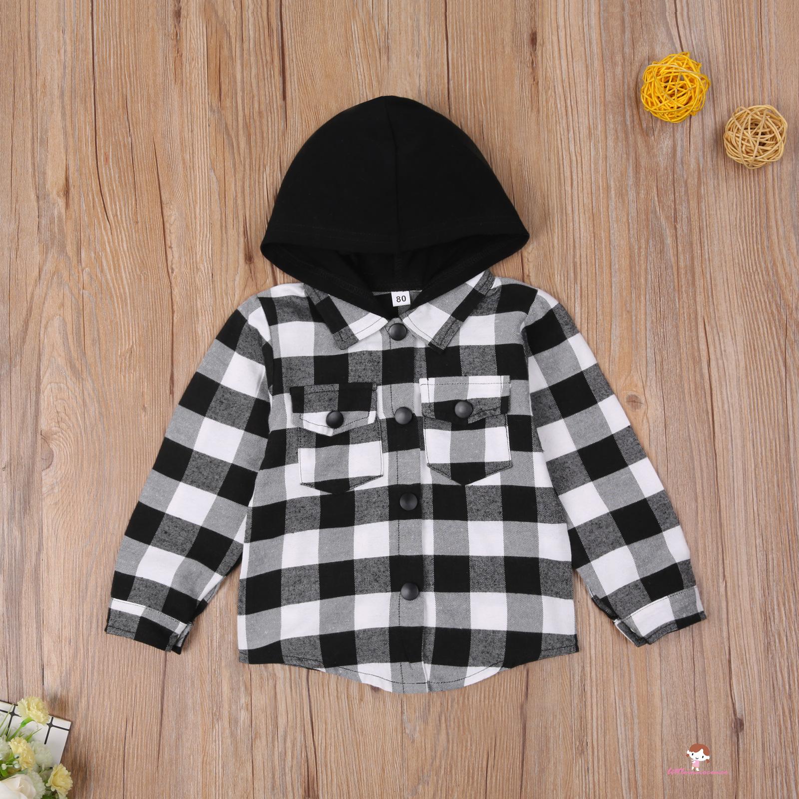 Áo Khoác Hoodie Kẻ Sọc Vuông Thời Trang Cho Bé 7-0 - 4 Tuổi