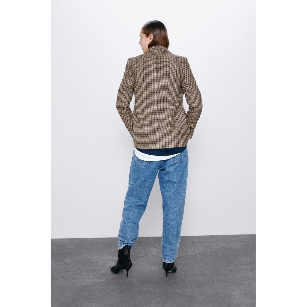 ÁO BLAZER ZR NỮ VẢI DẠ MÀU NÂU KẺ CARO | BigBuy360 - bigbuy360.vn