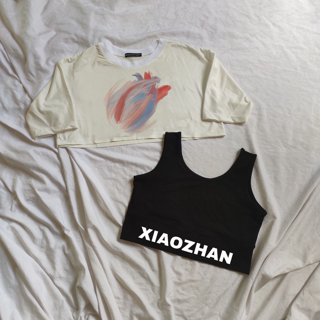 SET ÁO CROPTOP BJYX BÁC QUÂN NHẤT TIÊU - ÁO CROPTOP IN HÌNH VƯƠNG NHẤT BÁC, TIÊU CHIẾN