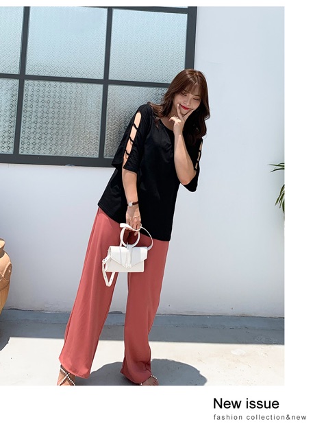 Áo thun big size màu trơn tay lỡ cut out size đại 65-105kg