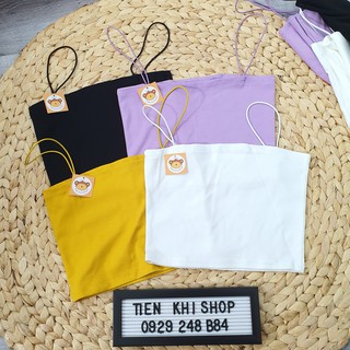 Áo ống croptop hai dây cước sợi bún