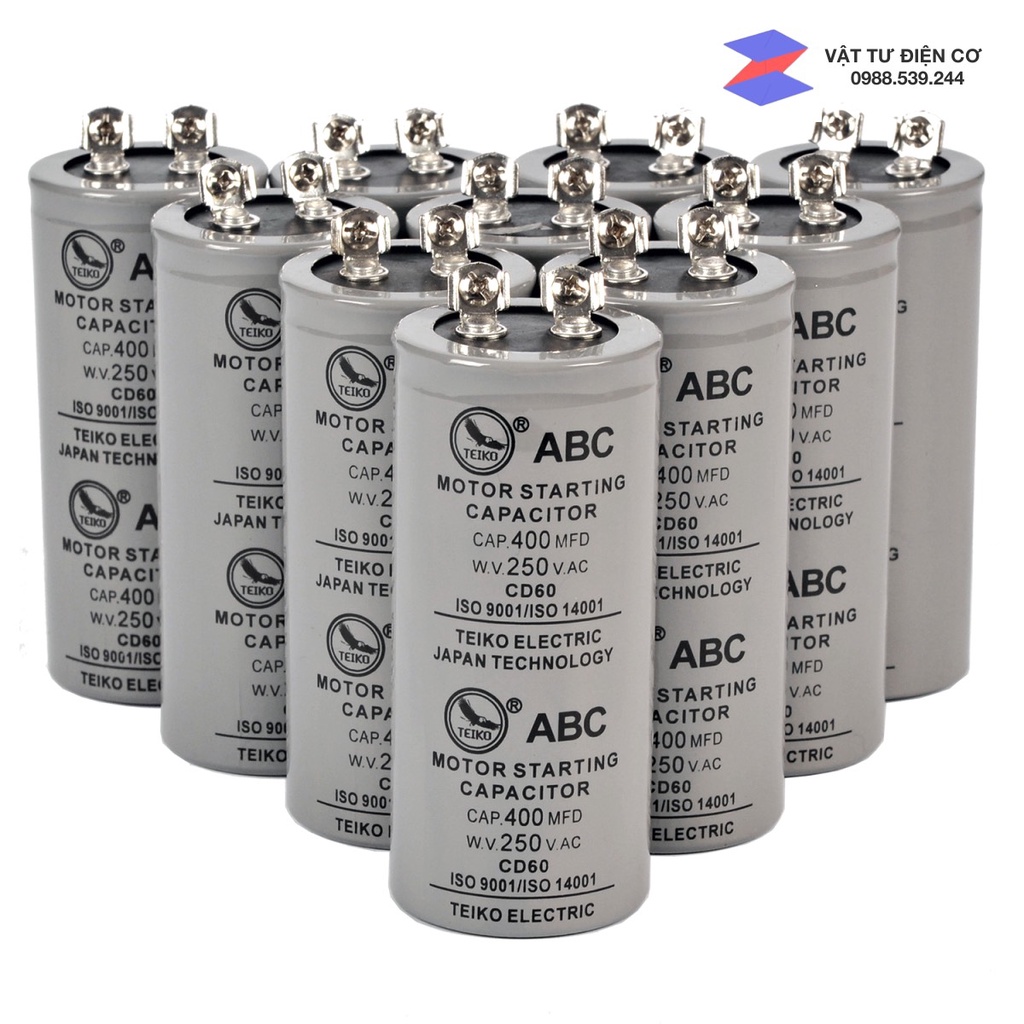 TỤ CAPA ĐỀ NHỰA ABC 250V 200MF 300MF 400MF 600MF 800MF 1000MF 1200MF