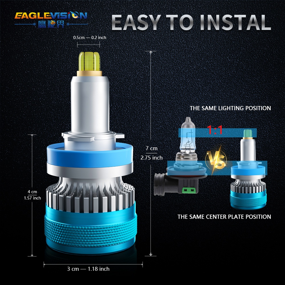 Cặp Đèn Pha Led 6 Mặt 100W 32000LM H1 H7 H11 H8 H9 9005 9006 HB3 HB4 9012 IP68 Cho Xe Hơi