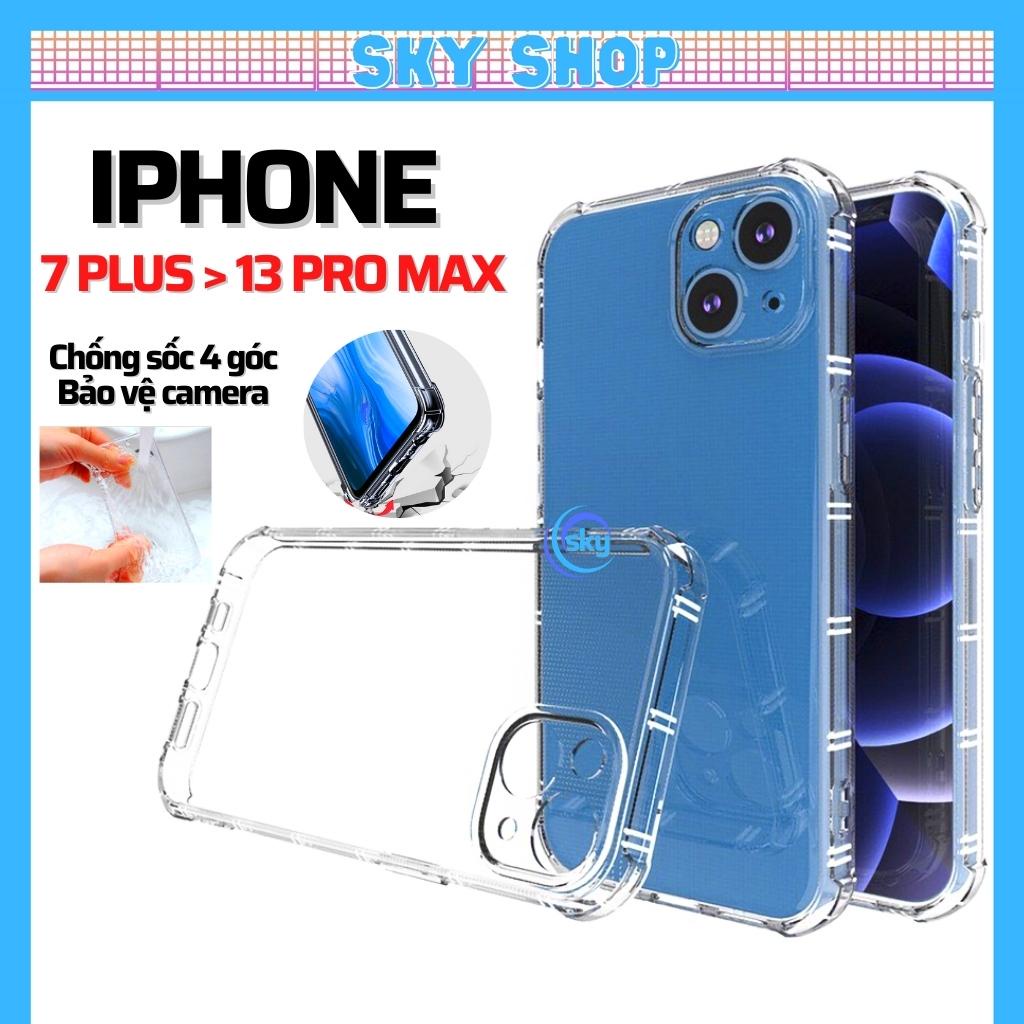 Ốp iphone 14 Pro Max 14 Plus 13 ProMax 12 Pro Max 11 Pro Max 15 Xs Max X 7 8 Plus - Trong suốt chống sốc bảo vệ Camera