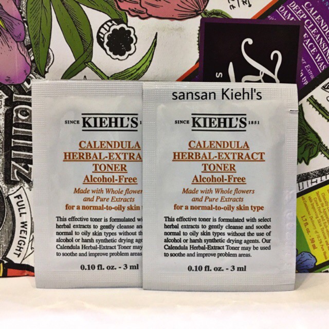 Set 10 gói cân bằng da Kiehl's Calendula Herbal Extract Toner Alcohol Free 3ml/gói