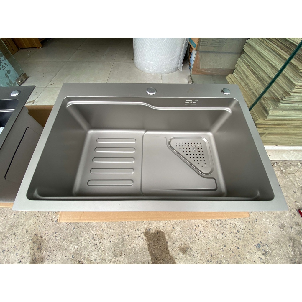 Bồn chậu rửa chén bát inox 304 1 hố lớn 75x46 / 68x45
