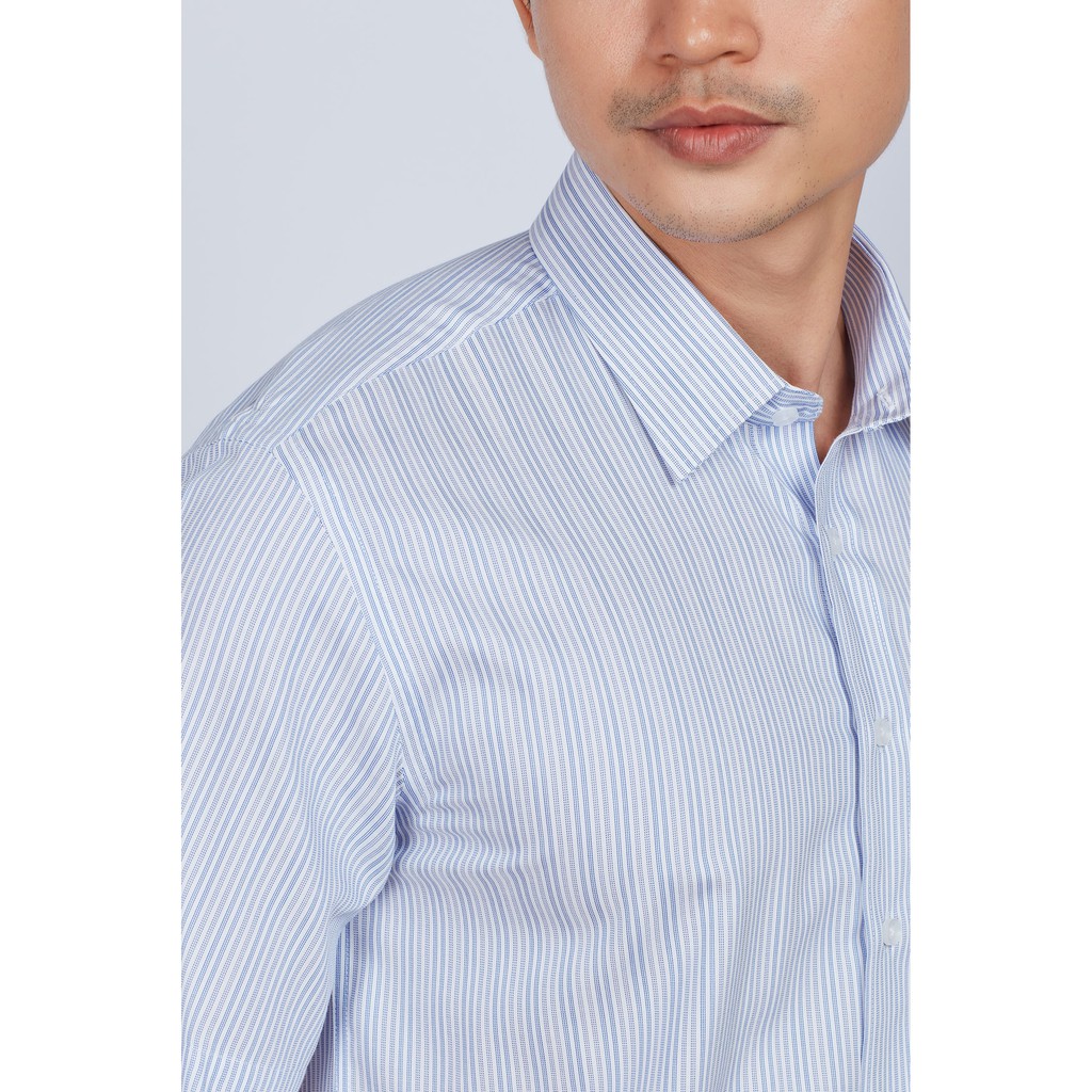 Áo sơ mi nam Casual ngắn tay xanh sọc