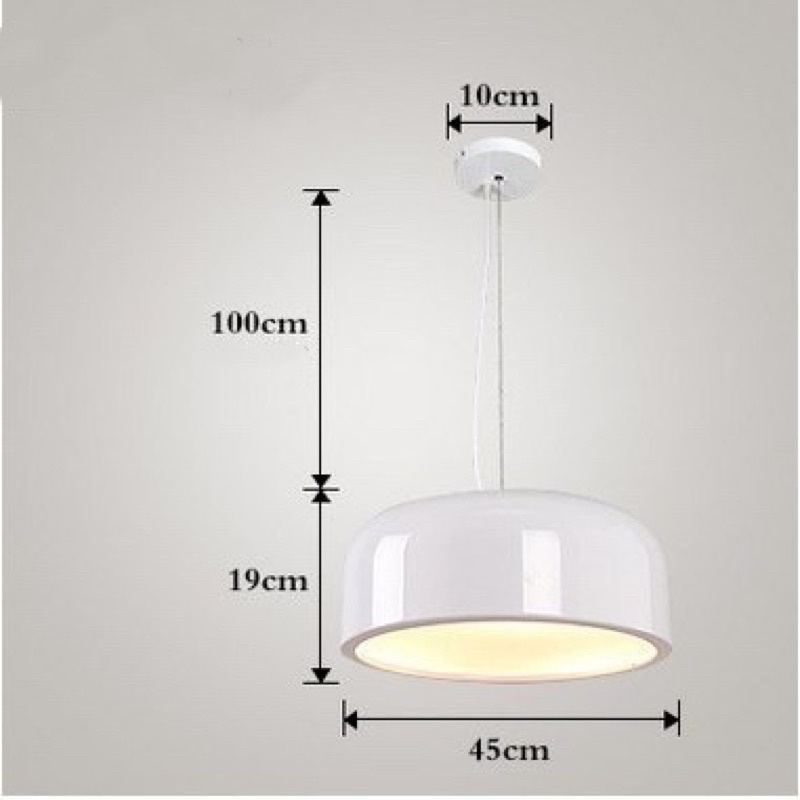 Đèn thả Smithfield trắng 45cm - trang trí