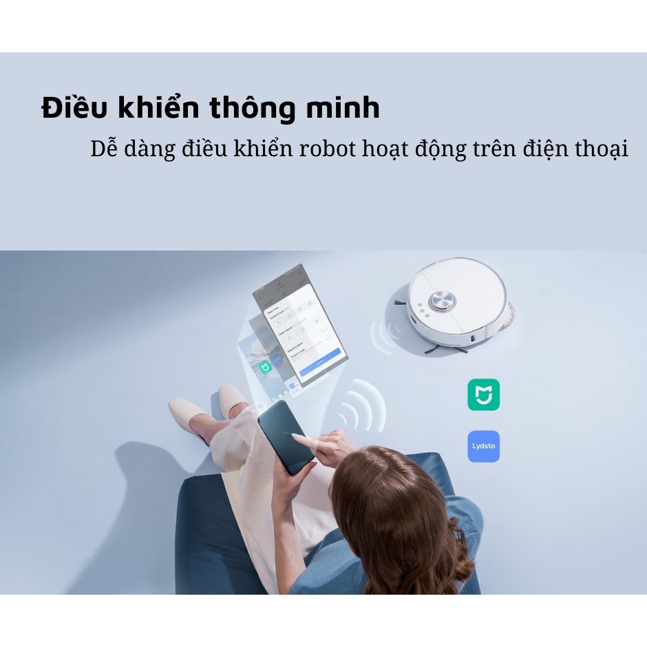 Robot hút bụi lau nhà tự giặt giẻ LYDSTO W2 - Tự động giặt khăn, tự động đổ rác, Phiên bản Quốc tế, Model 2022
