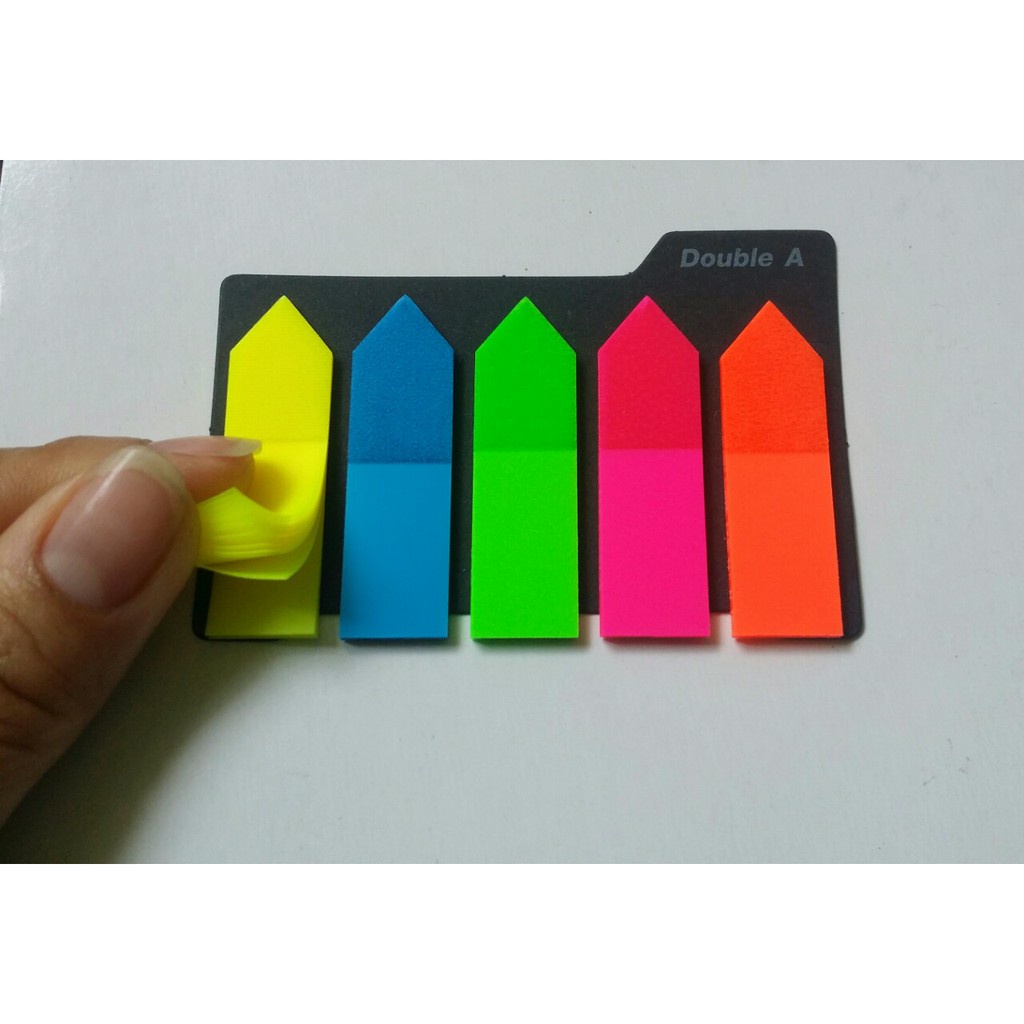 Giấy note mũi tên Double A giấy nhựa phân trang 5 màu dạ quang loại đẹp ANKICO