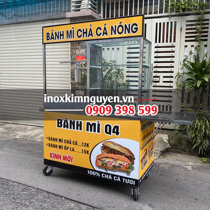 Xe bán bánh mì chả cá 1M2