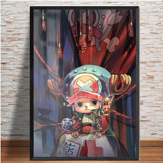 Tranh Canvas One Piece Nhân Vật Chopper Thành Viên Băng Hải Tặc Luffy