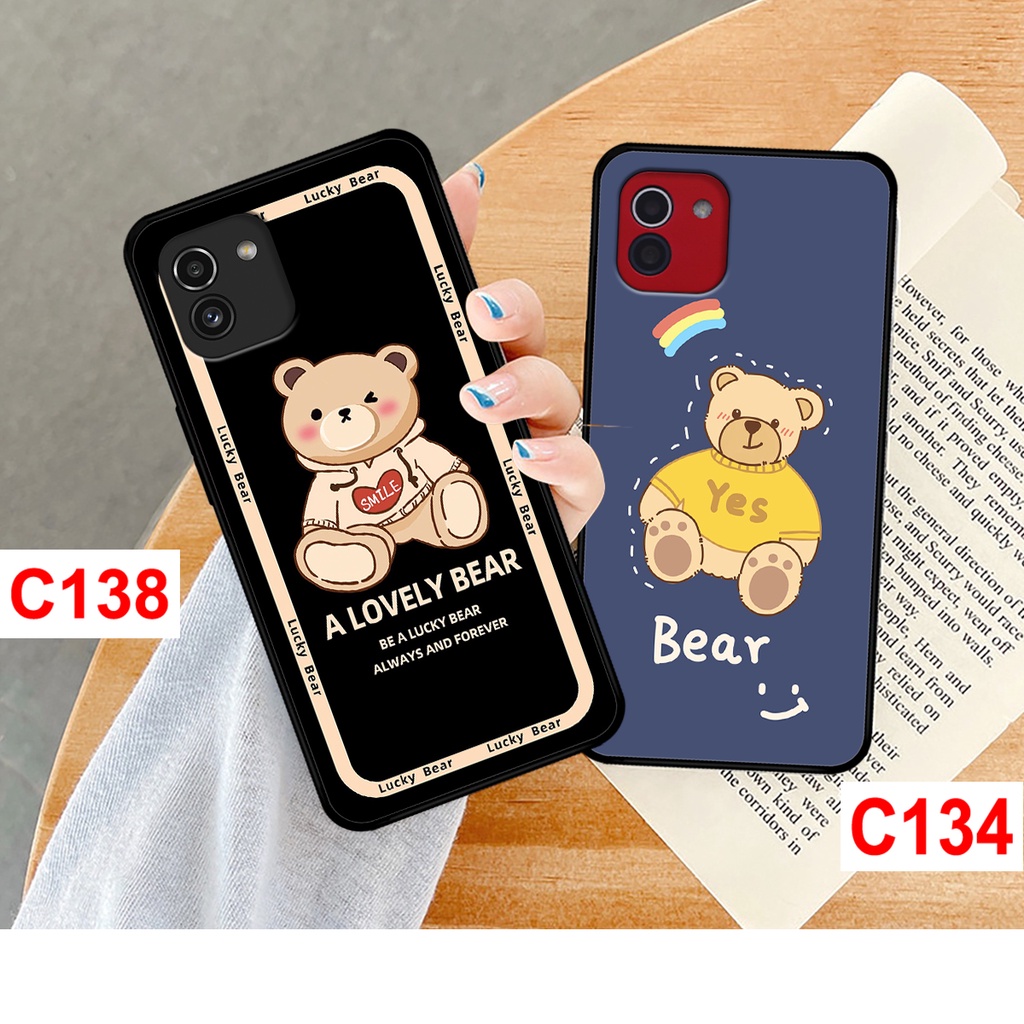 Ốp lưng Samsung  A03 in hình gấu bear cute dễ thương. ốp samsung A03 rẻ bền đẹp.