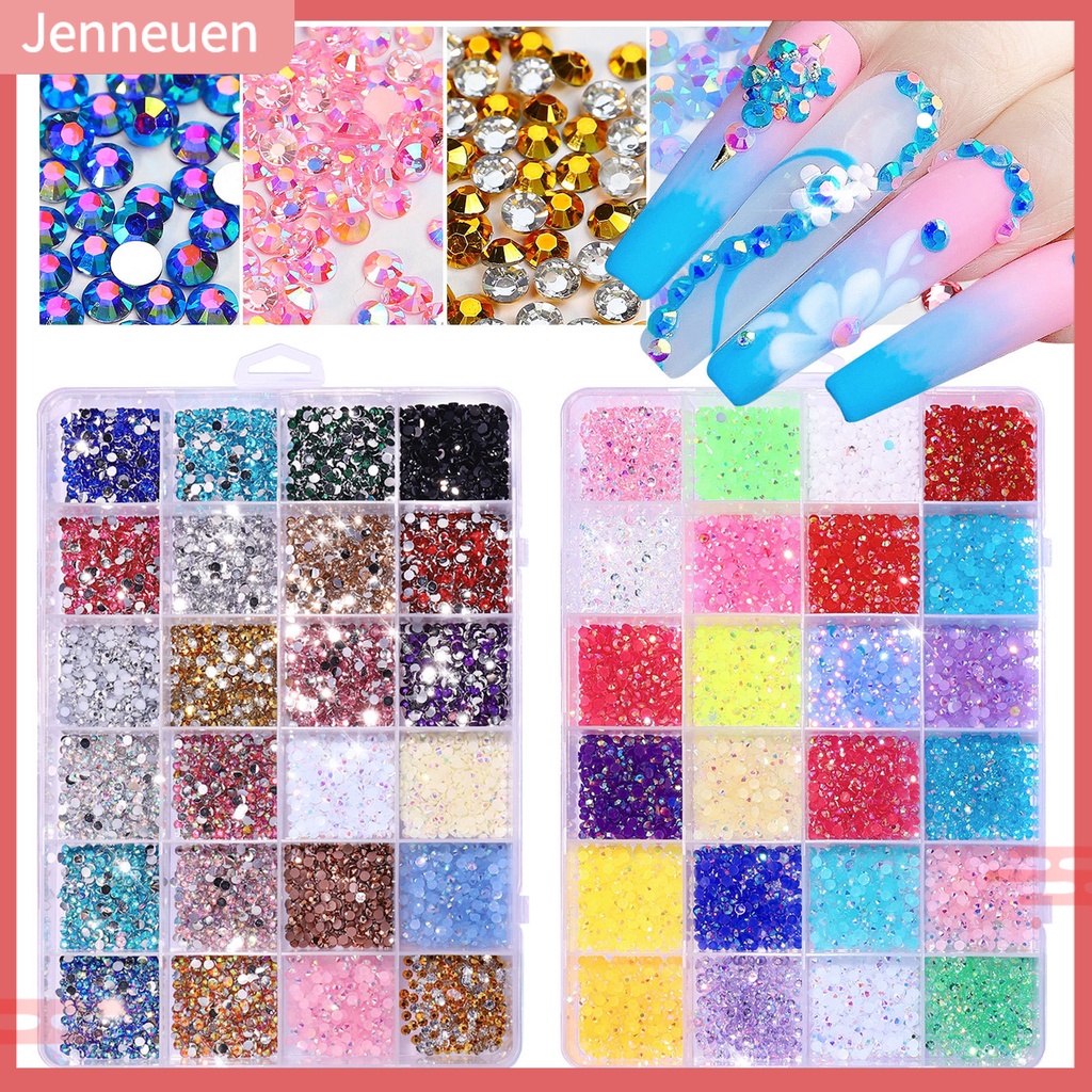 1 Hộp Phụ Kiện Trang Trí Móng Tay 3D Nhiều Màu Sắc Bắt Mắt DIY