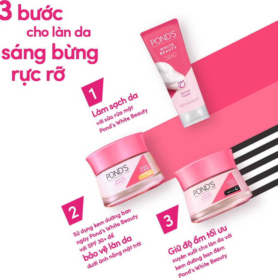 Pond's White Beauty trắng hồng rạng rỡ (ngày 50g +đêm 50g)