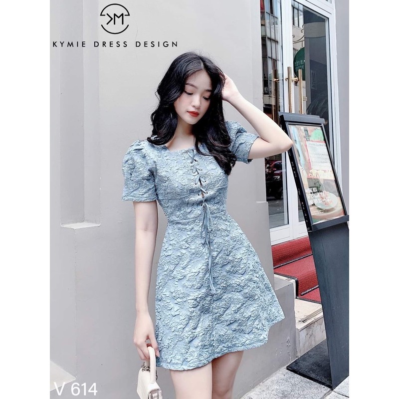 Đầm Gấm Đan Dây Ngực