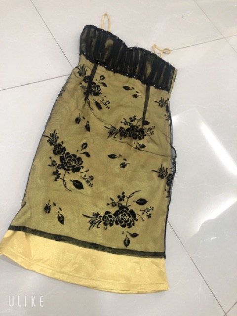 Đầm ren lưới 2 dây giao ngẫu nhiên