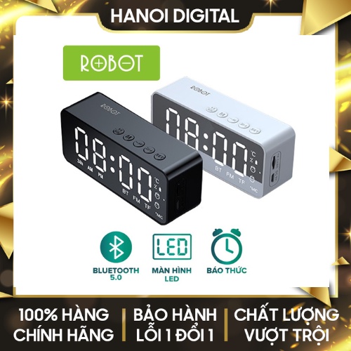 Loa Bluetooth 5.0 ROBOT RB150 Màn Hình LED Kiêm Đồng Hồ Báo Thức Hỗ Trợ Nghe FM, Thẻ Nhớ TF