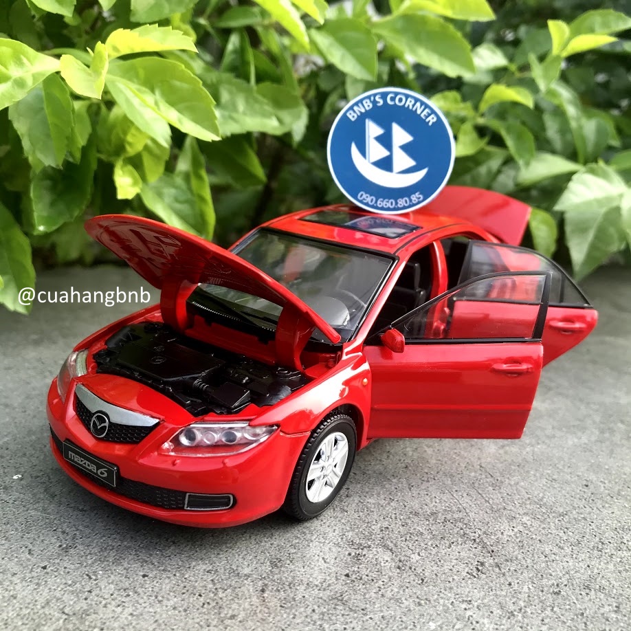 Mô hình xe 1:32 Mazda 6 full open hãng Jackie Kim - màu đỏ