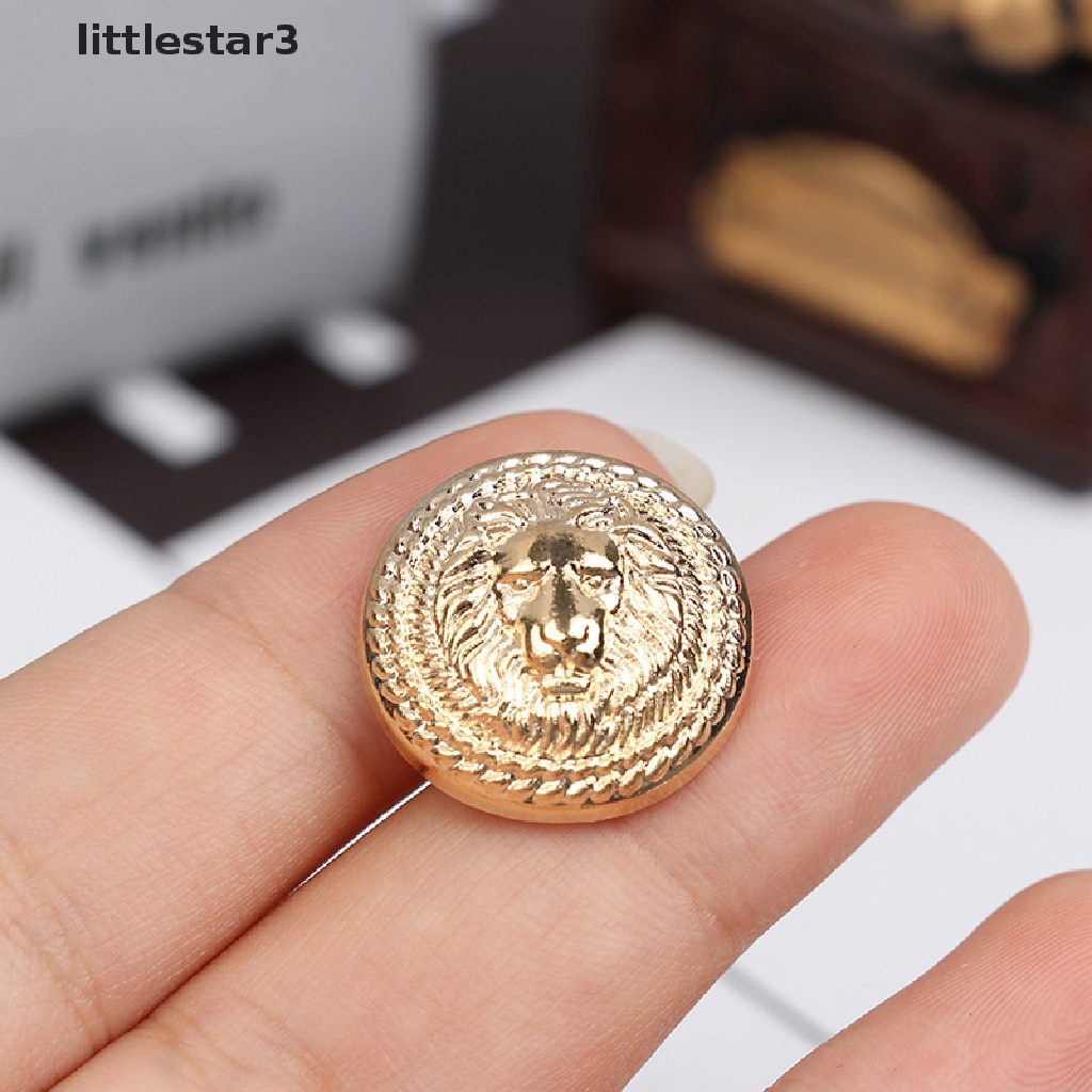 Bộ 10 Nút Áo Kim Loại Hình Sư Tử DIY L3}