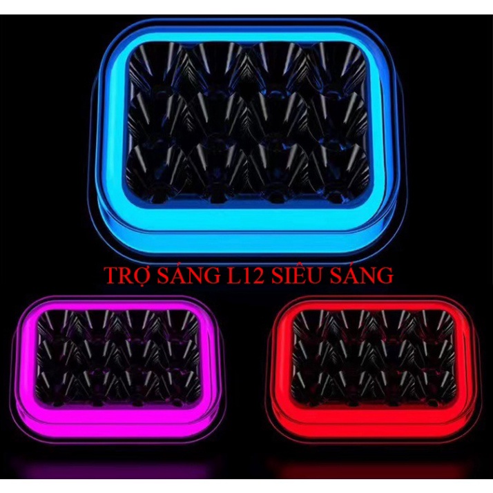 Đèn Trợ Sáng L12 Có Viền Đề Mi Đổi Màu 12 Chip LED Nhiều Chế Độ