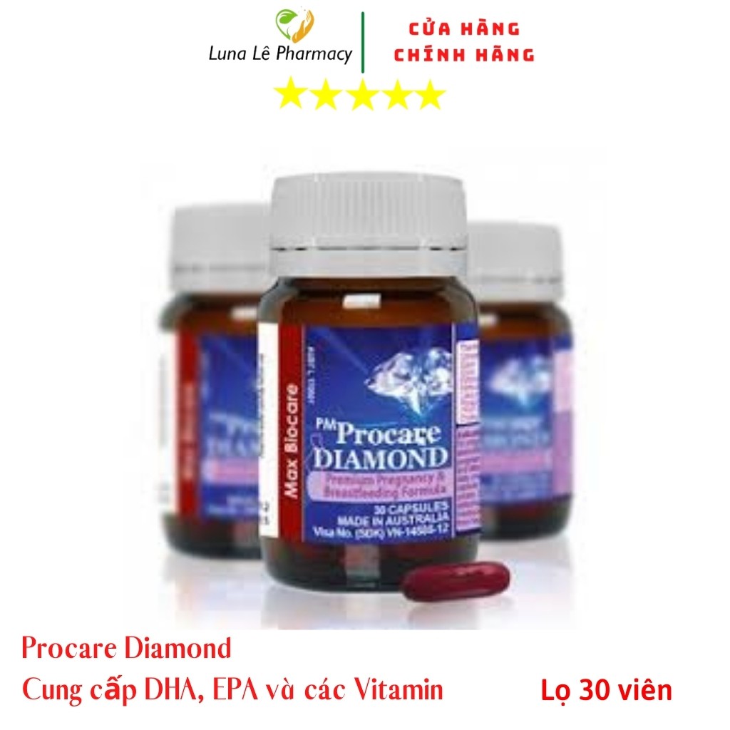 PM Procare Diamond Lọ 30 Viên Vitamin Tổng Hợp Cho Phụ Nữ Có Thai Và Cho Con Bú