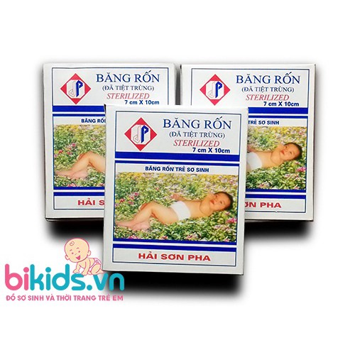 Băng rốn trẻ sơ sinh Hải Sơn Pha ( hộp 3 băng+ 3 gạc)