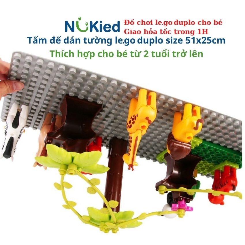 Tấm đế lê gô duplo, nền base size 51x25.5cm, tương thích hạt hớn cho bé từ 2 đến 6 tuổi_Nukied